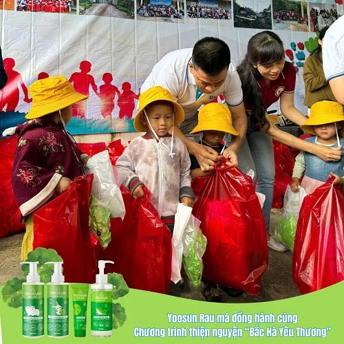 Nhãn hàng rau má làm thiện nguyện