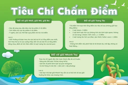 Tiêu chí chấm điểm chương trình yoosun rau má
