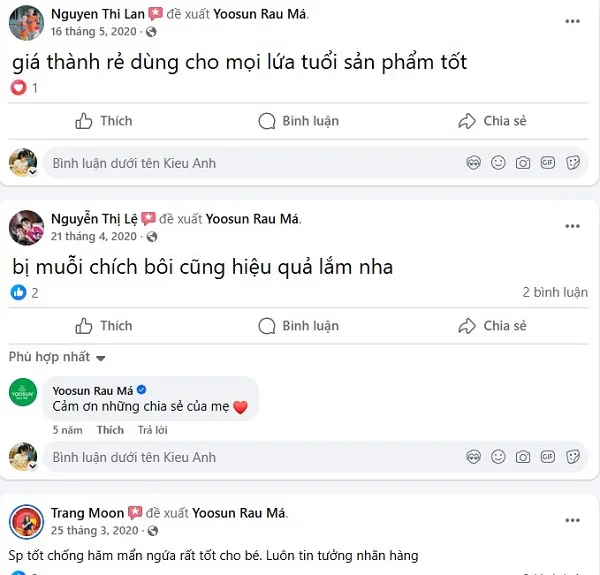 Đánh giá bộ Yoosun rau má có tốt không