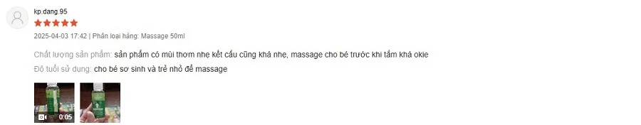 Dầu massage Yoosun Rau má có tốt không