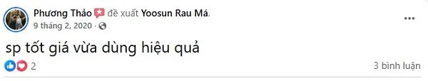 review về sản phẩm yoosun rau má có tốt không