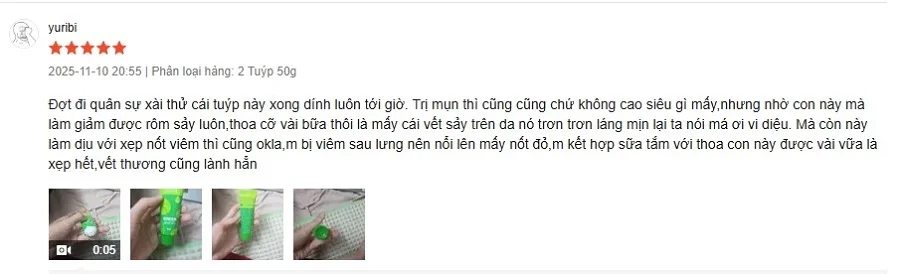 Tuýp kem Yoosun Rau má có trị mụn đầu đen không? Phản hồi từ khách hàng Tuýp kem Yoosun Rau má có trị mụn đầu đen không
