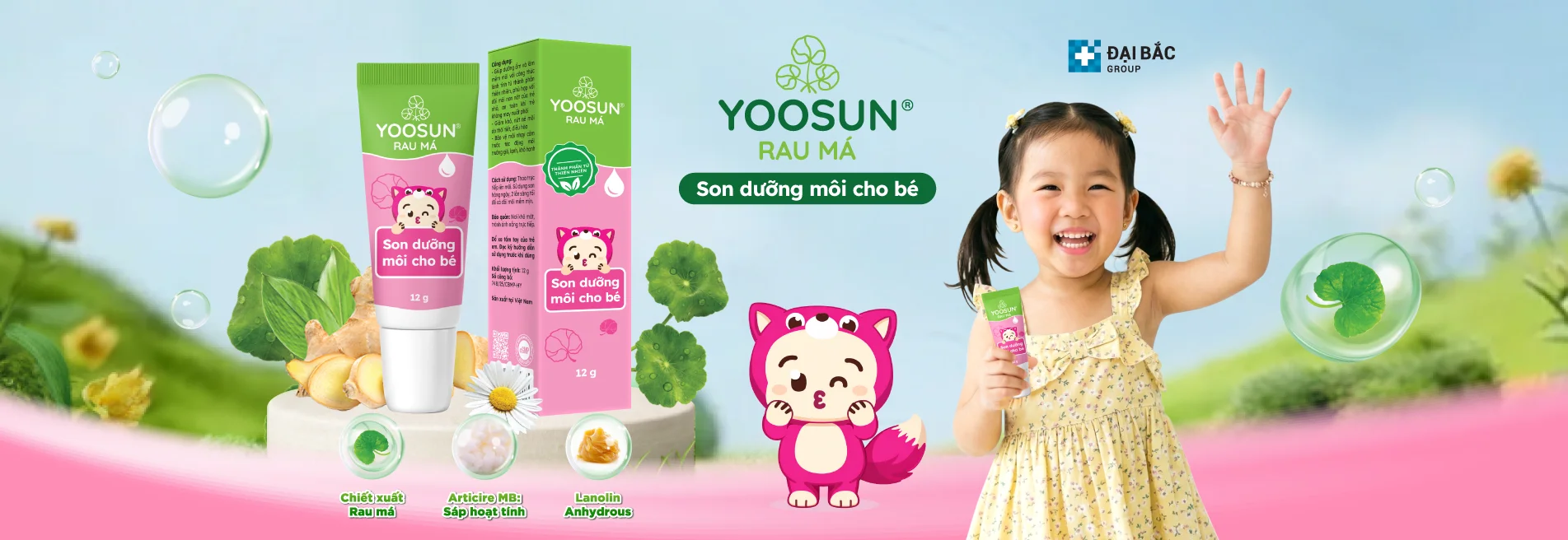 Banner san phẩm mới thương hiệu yoosun rau má pc