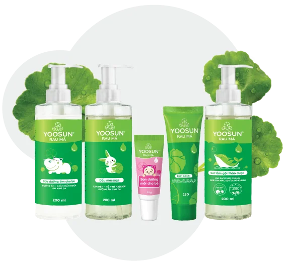 Hình ảnh bộ sản phẩm thương hiệu yoosun rau má