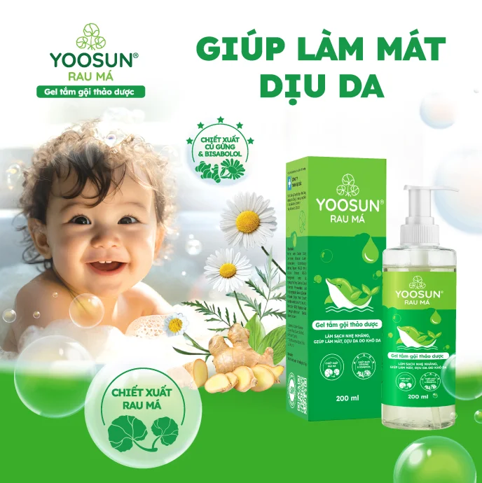 Hình ảnh gel tắm gội Yoosun Rau má