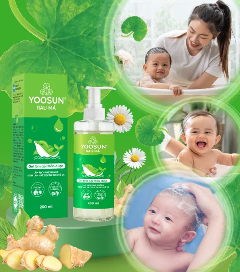 Hình ảnh gel tắm gội thảo dược Yoosun Rau má