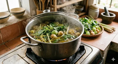 Tắm cây tầm bóp cho bé