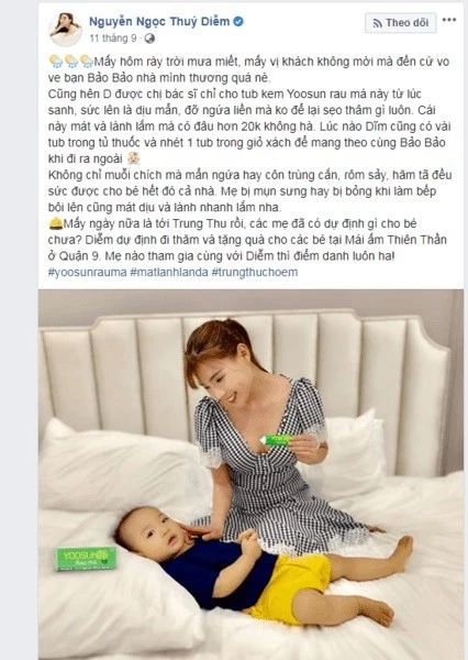 Diễn viên thúy diễm chia sẻ về kem yoosun rau má