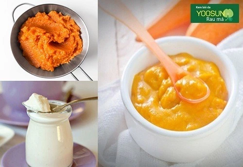 Đắp mặt nạ cà rốt sữa chua không đường