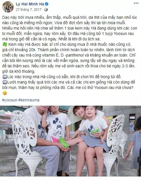 Minh Hà phản hồi về kem rau má