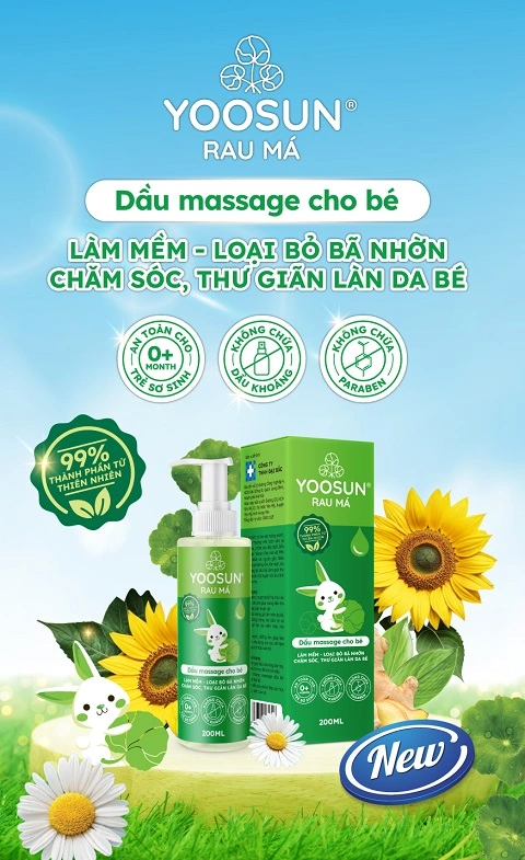 Dầu massage yoosun rau má cho trẻ em